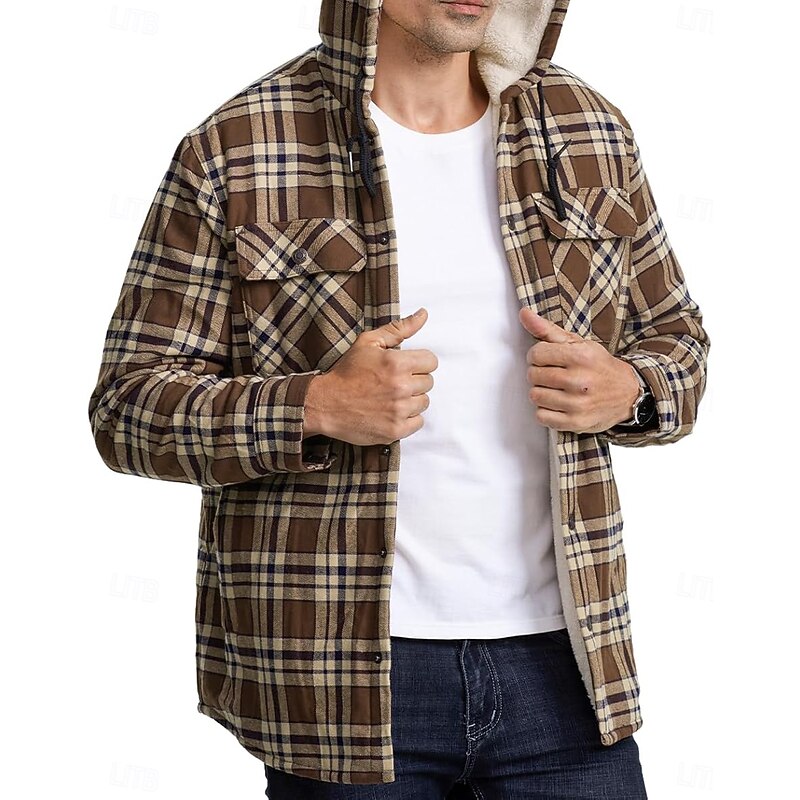 Graham | Checkered Hooded Shirt Jacket