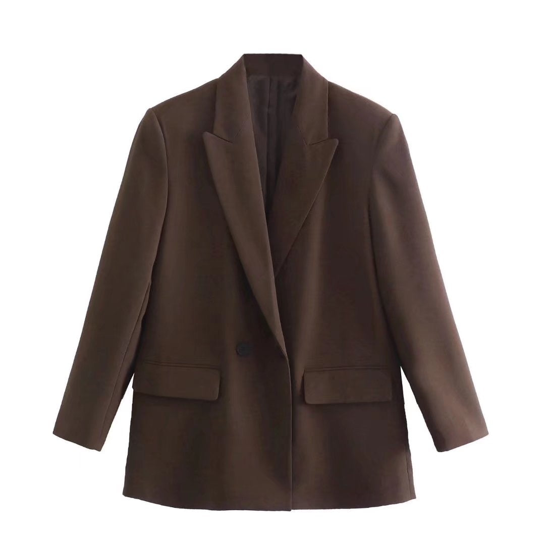Blazer for Women with Double-Breasted Buttons and Regular Fit