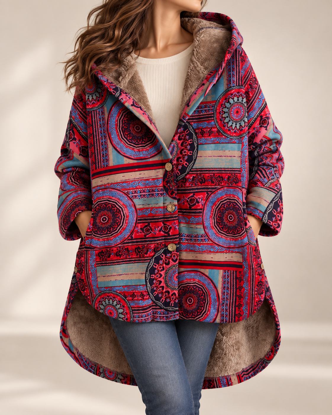 Women's Bohemian Floral Winter Coat