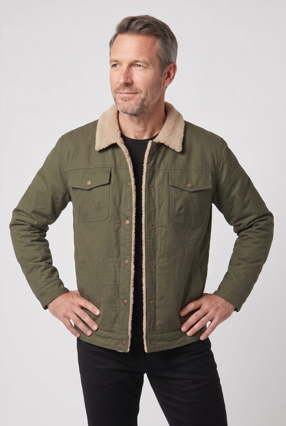 Men's Bomber Jacket with Cozy Fleece Collar