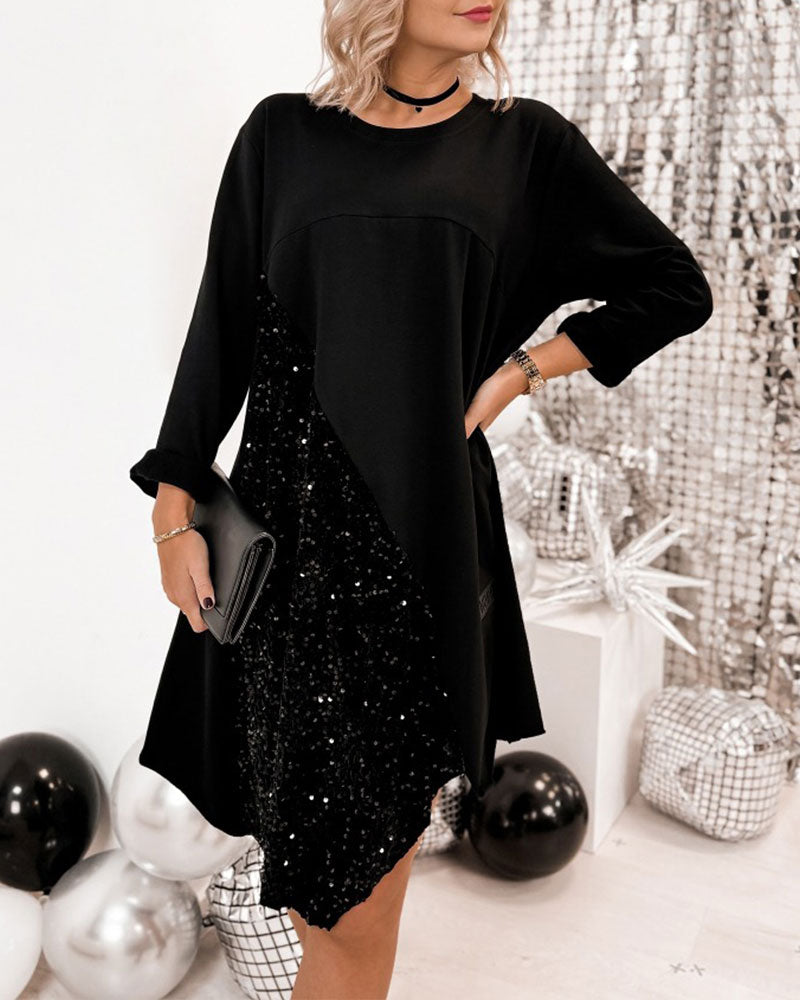 Asymmetrical Crew Neck Dress