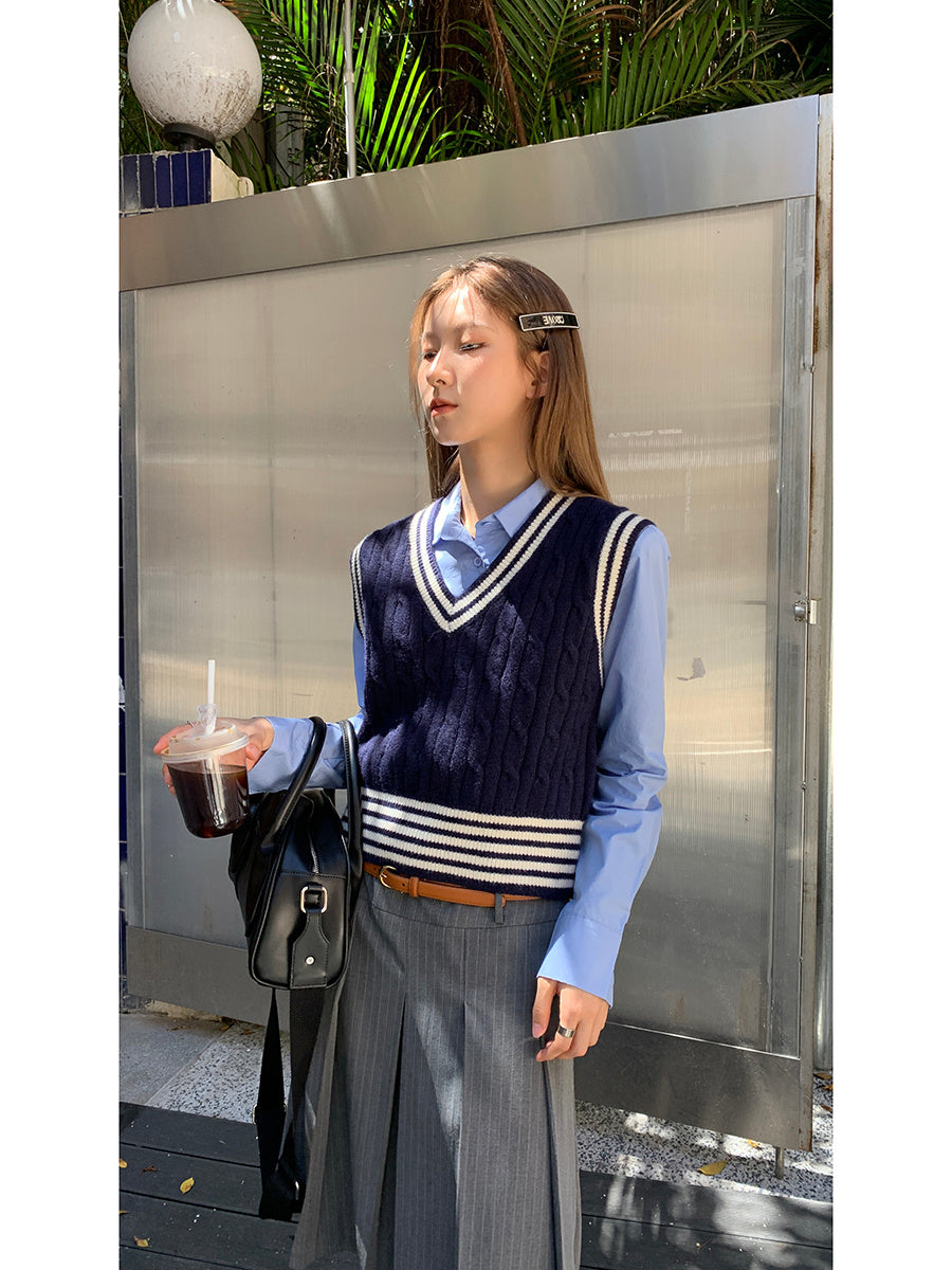 Striped Pullover Vest