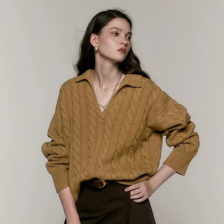 Pure Wool Polo Sweater