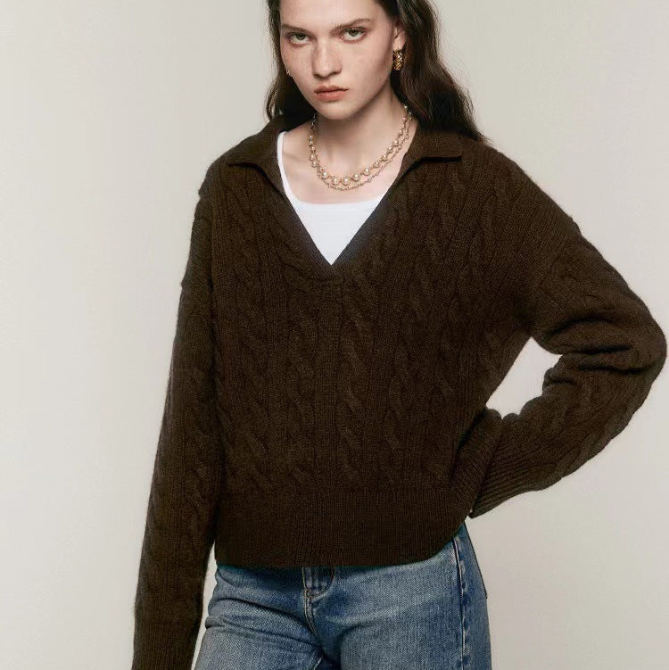 Pure Wool Polo Sweater