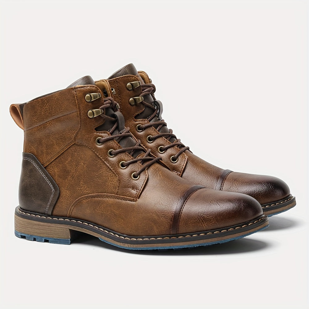 Wallace | Lace-Up Cap-Toe Boots