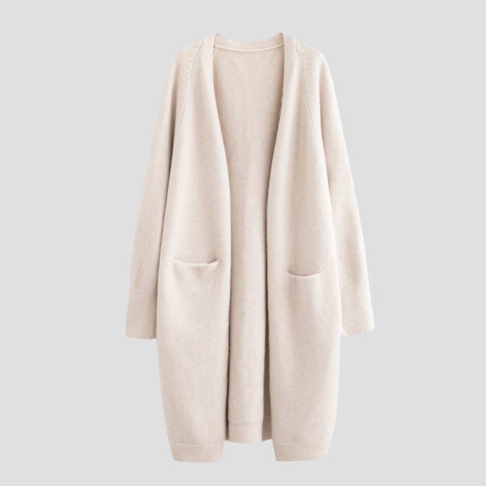 Women's Longline Cashmere Cardigan with Pockets