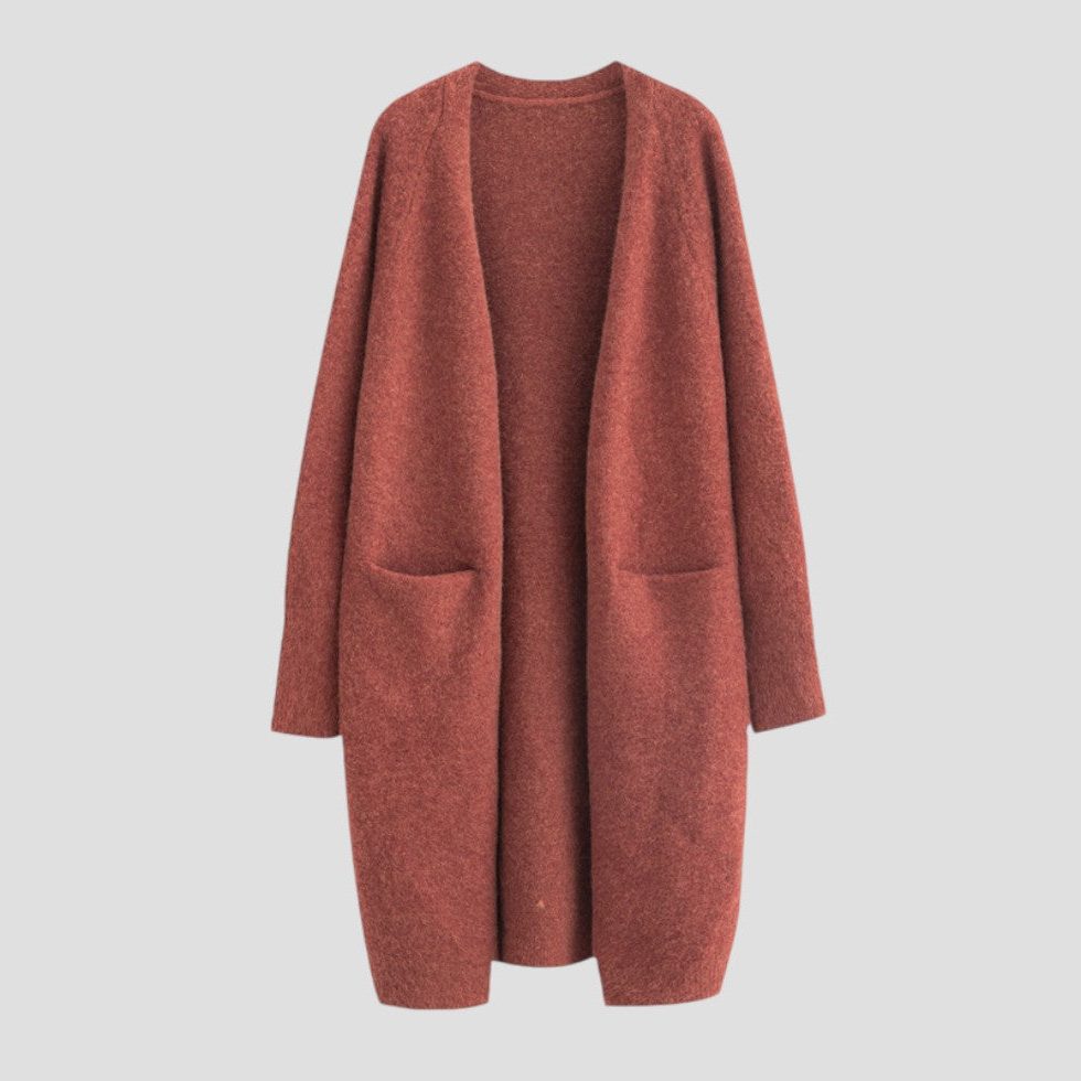 Women's Longline Cashmere Cardigan with Pockets