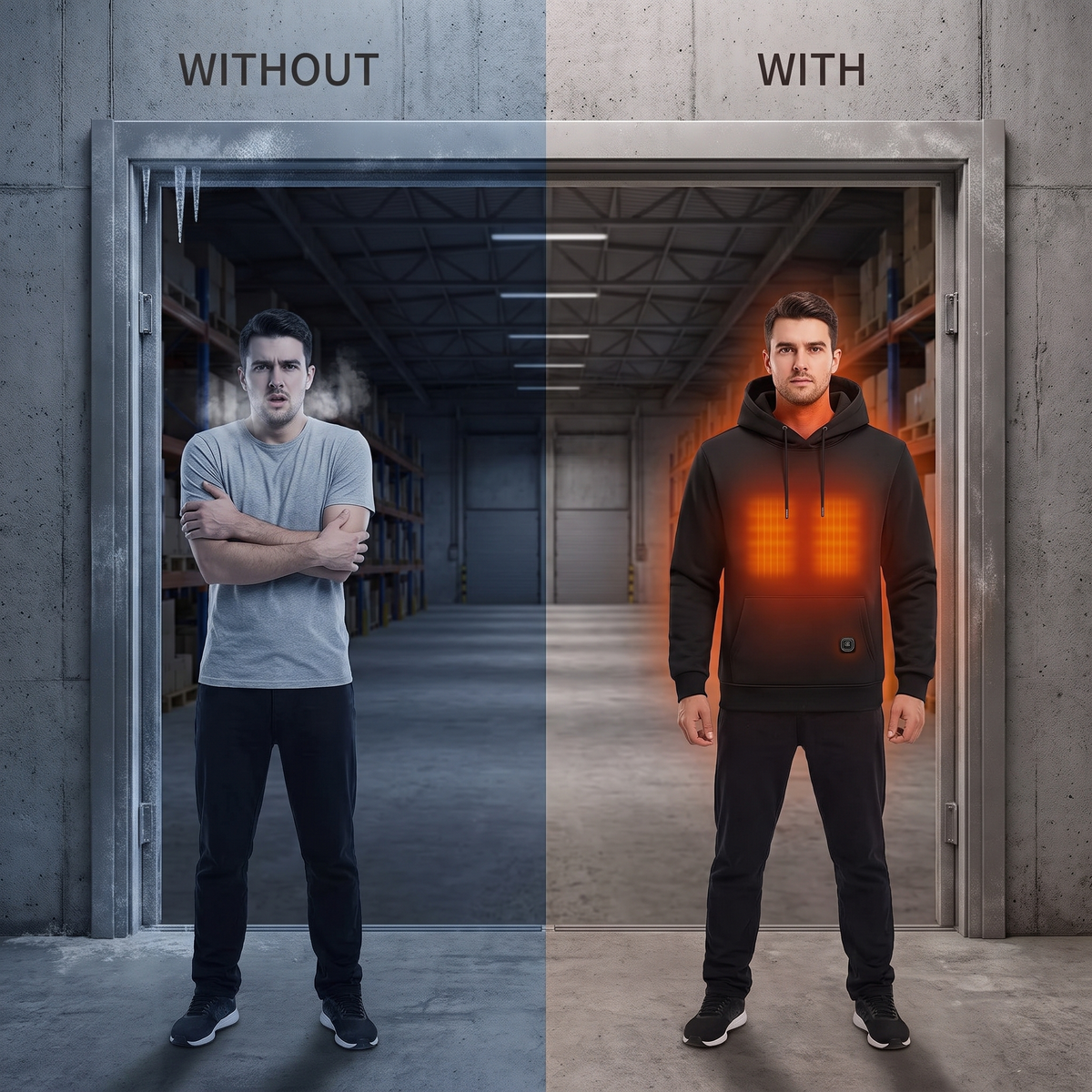 USB Heated Hooded Gilet - 11 Heat Zones, 3 Temperature Settings