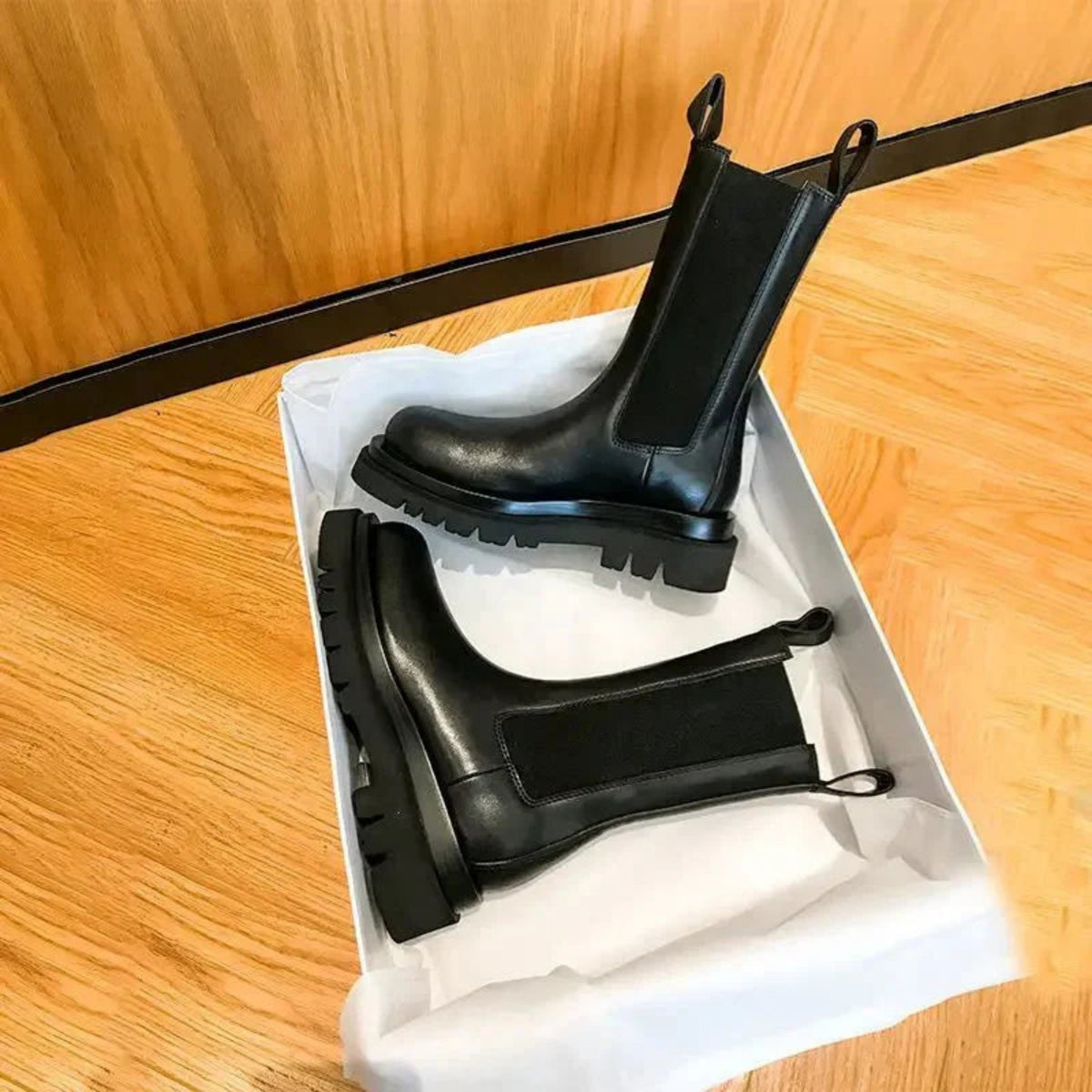 Chelsea Boots for Women with Elastic Insert and Non-Slip Soles