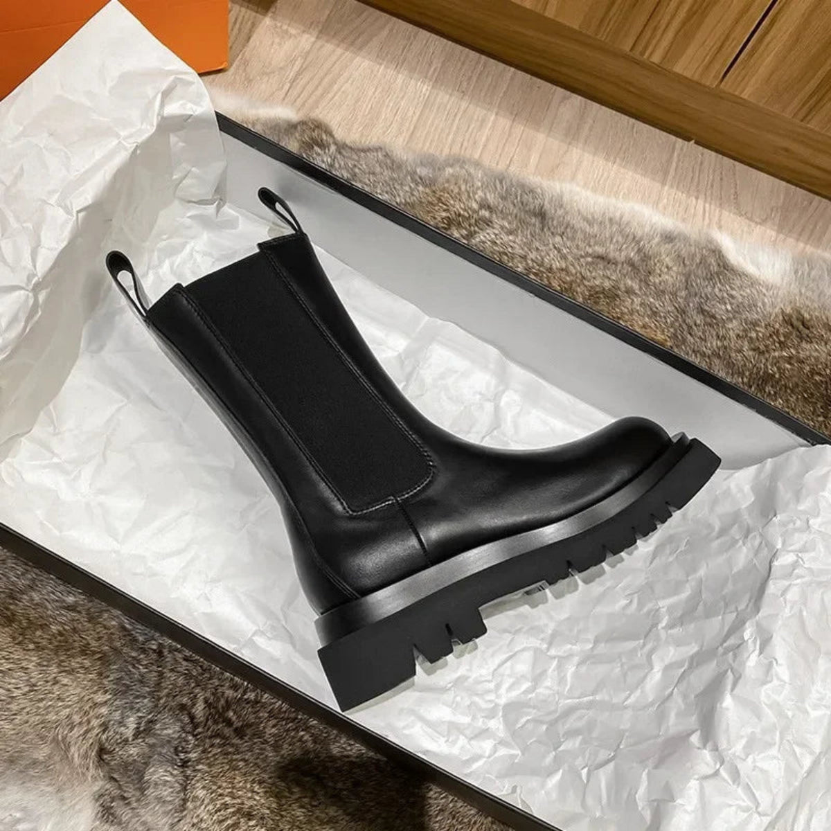 Chelsea Boots for Women with Elastic Insert and Non-Slip Soles