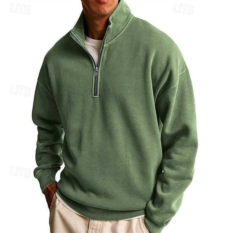 Sutton | Quarter-Zip Stand-Collar Pullover Sweatshirt