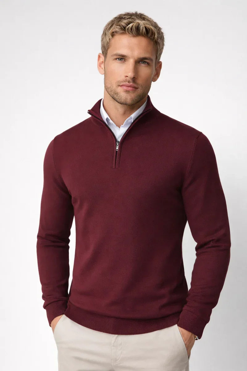 The Como Men's Quarter Zip Mock Neck Sweater
