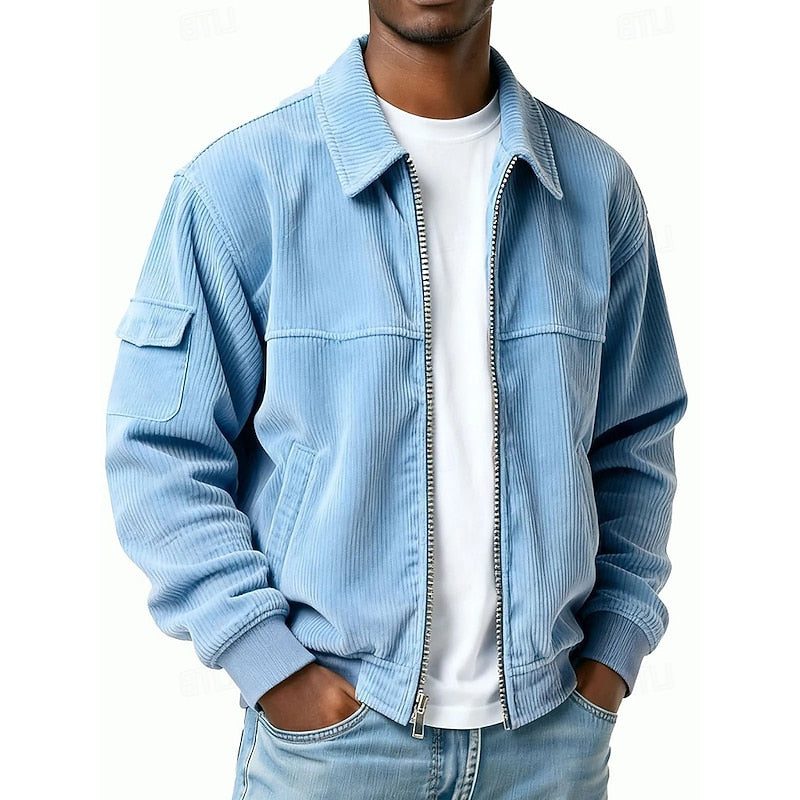 Men's Zip-Up Corduroy Blouson Jacket