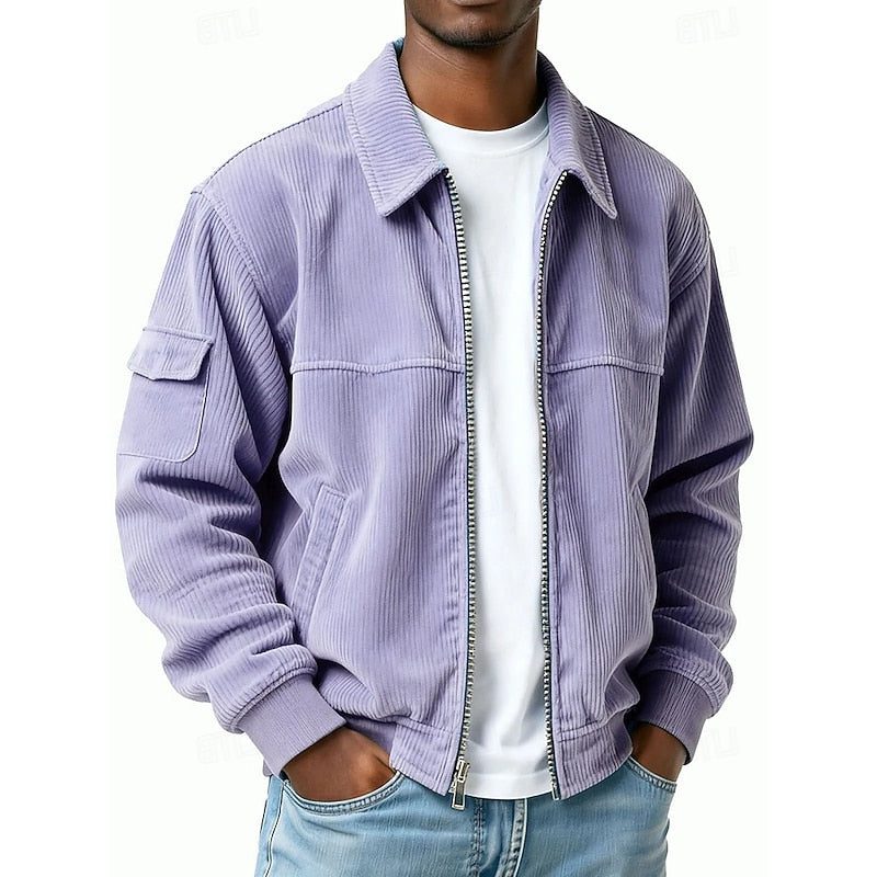 Men's Zip-Up Corduroy Blouson Jacket