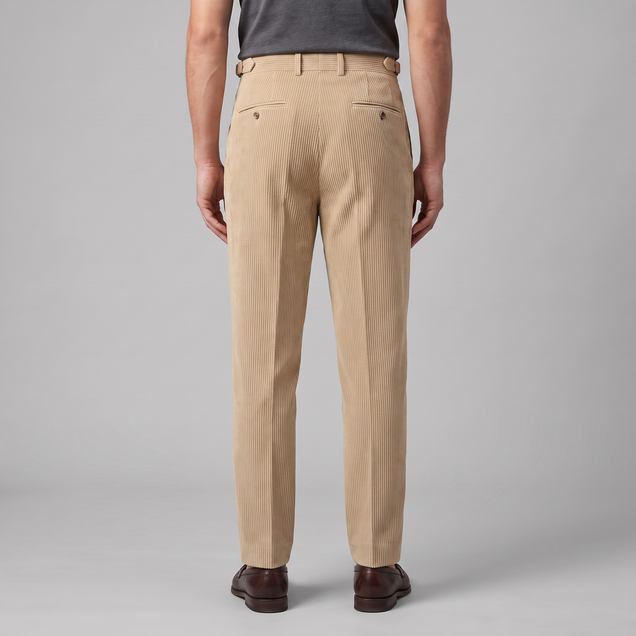 Corduroy Pleated Trousers Men's Classic Formal