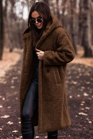 Teddy Coat for Women with Hood and Long Fit