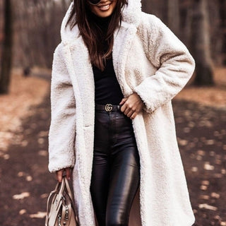 Teddy Coat for Women with Hood and Long Fit