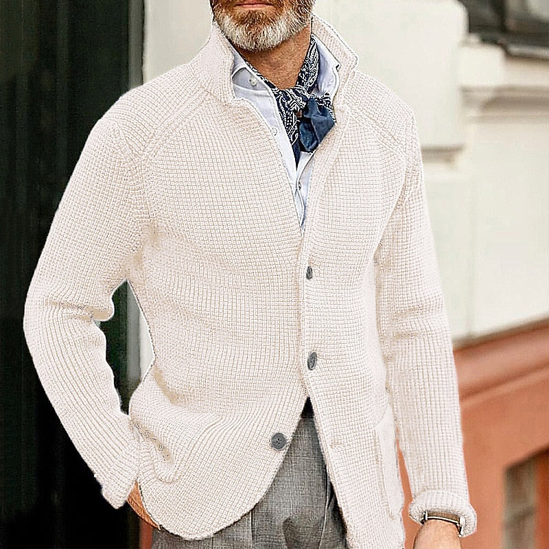 Sinclair | Textured Stand-Collar Knit Cardigan