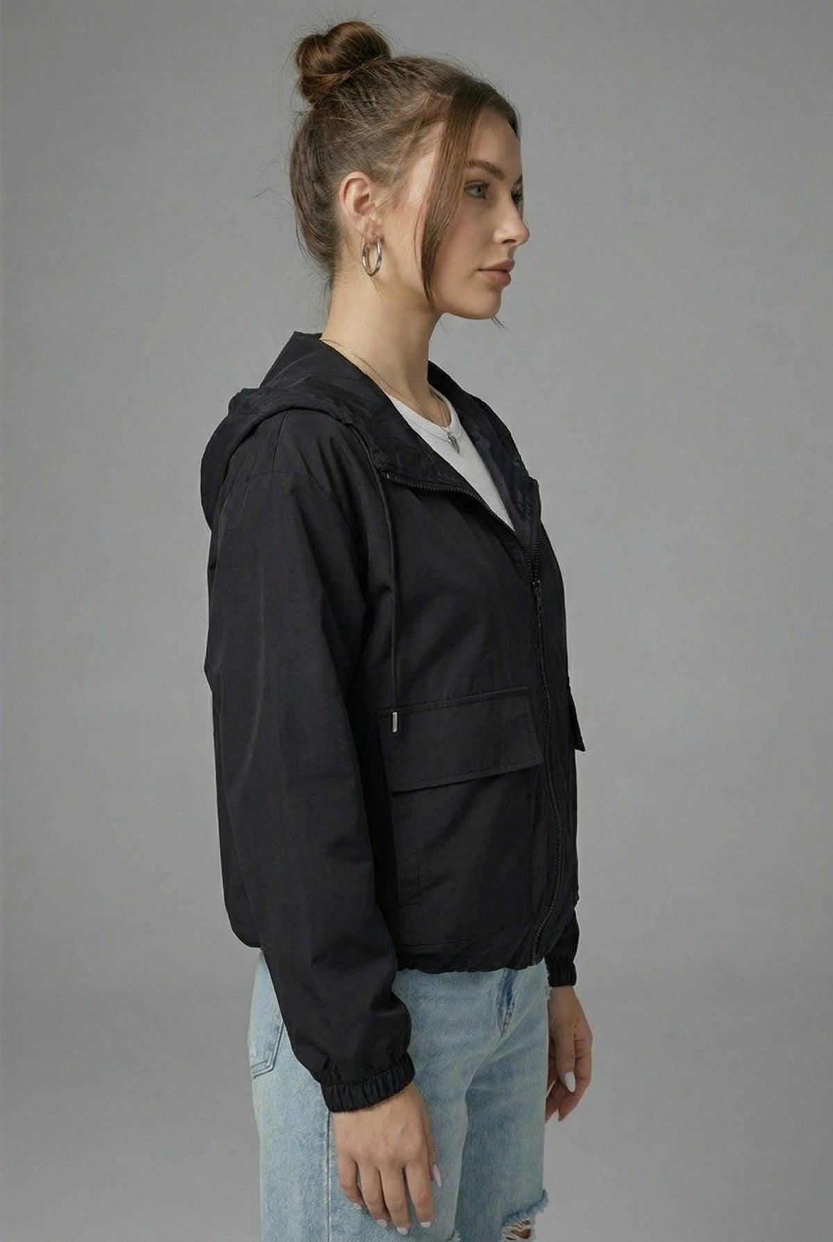 Ladies' Cropped Jacket with Hood