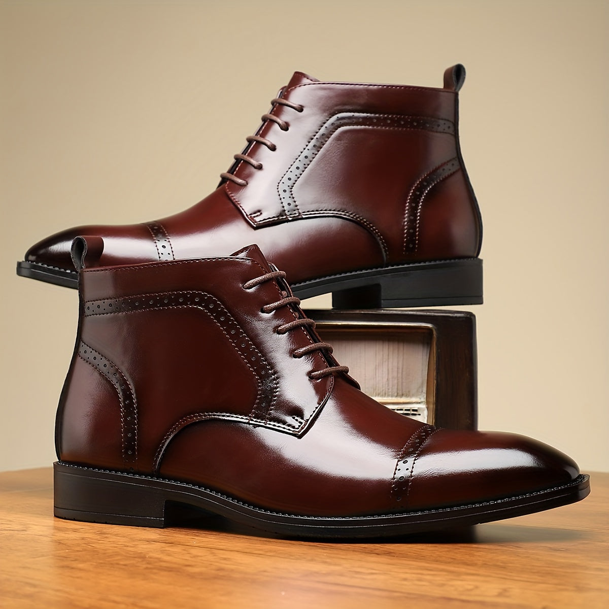 Redmond | Elegant Cap-Toe Lace-Up Boots