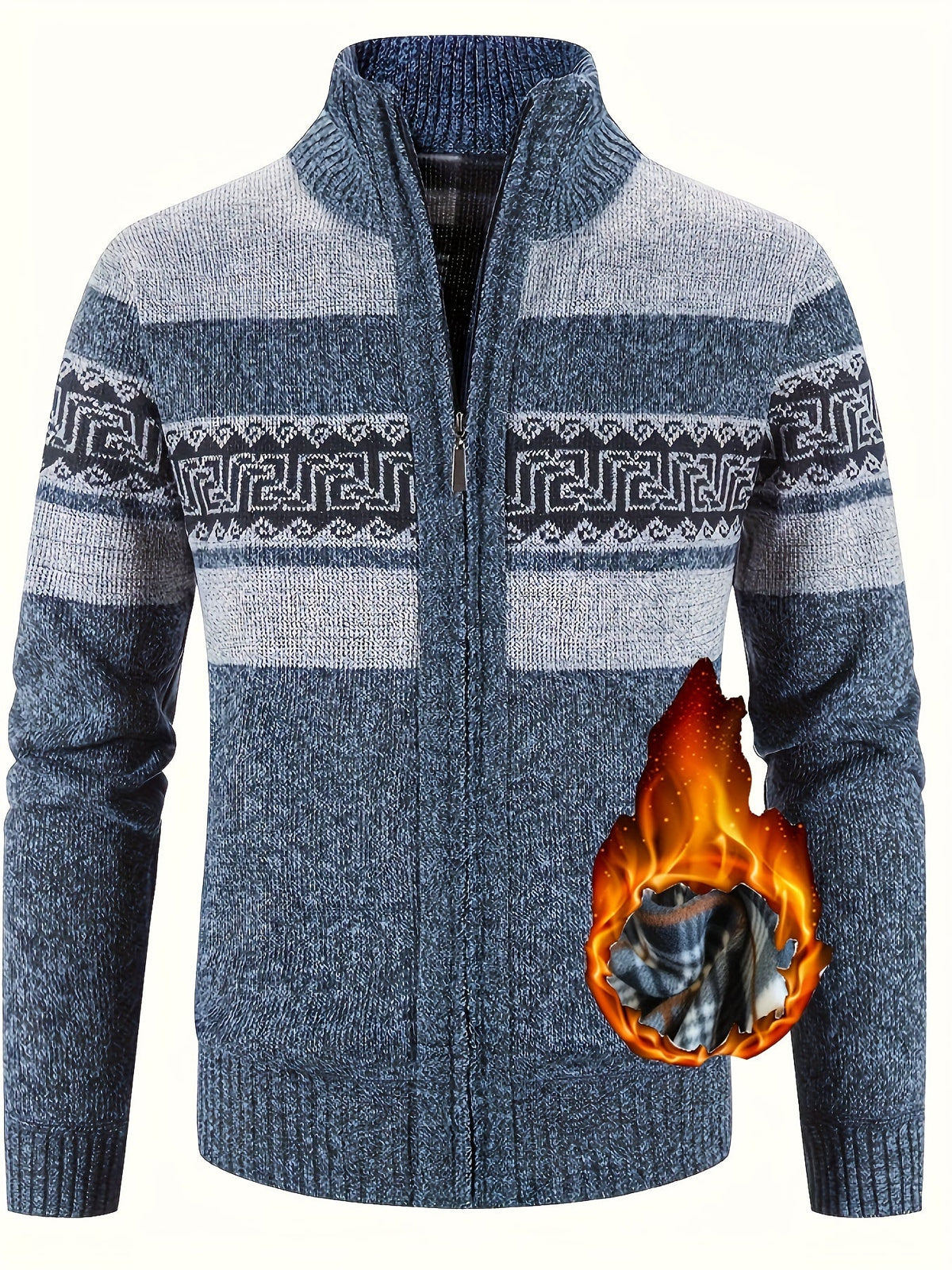 Brooks | Stylish Patterned Full-Zip Cardigan