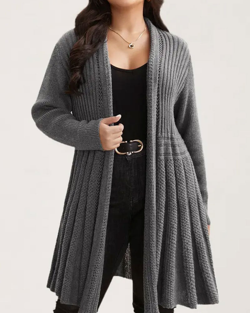 Chic Long Solid Casual Cardigan