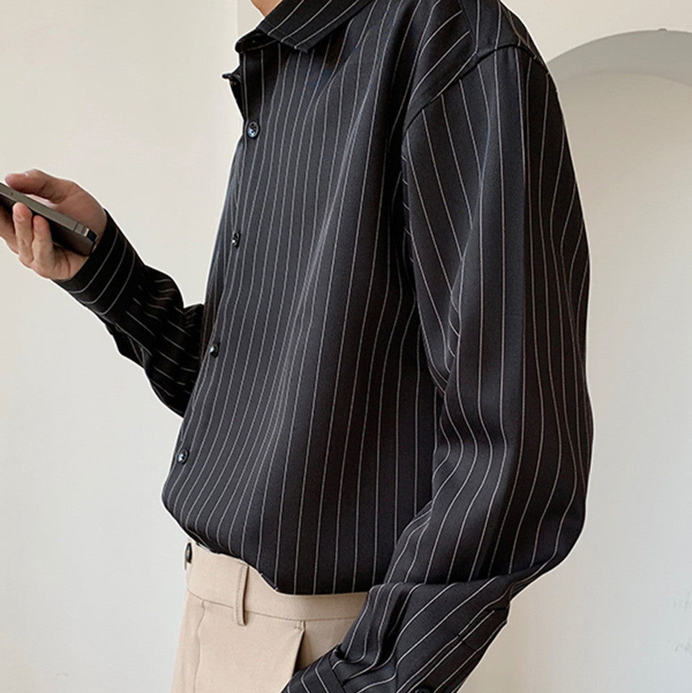 Casual Striped Button-Up