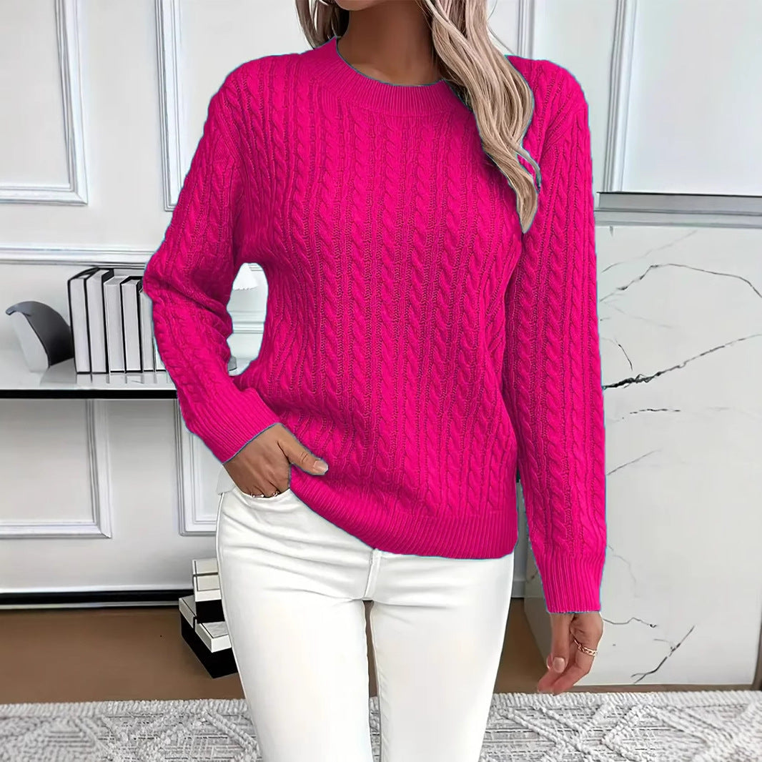 Anna | Soft and Elegant Round Neck Cable Knit Jumper