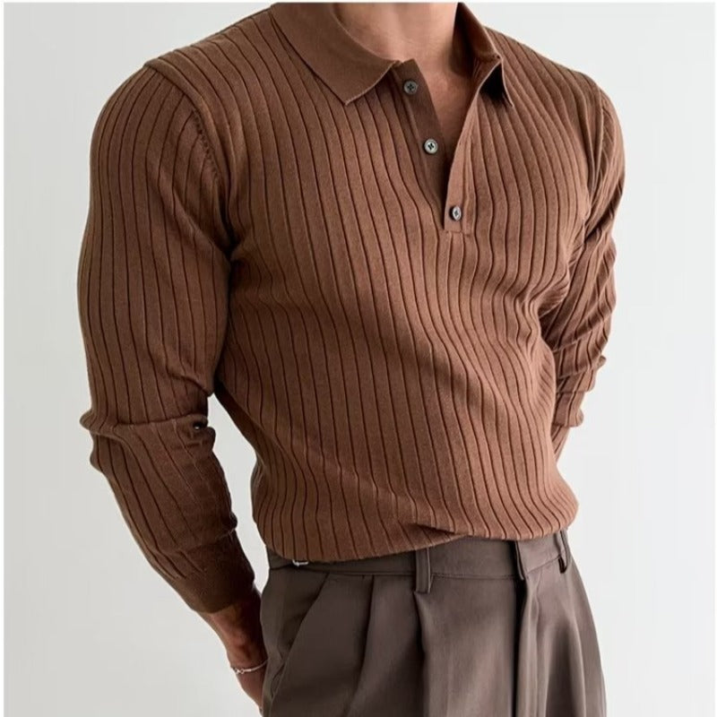 Autumn Lapel Polo Sweater