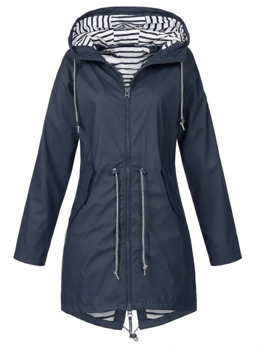 Annika | Women's Water-Repellent Hooded Raincoat with Adjustable Waist
