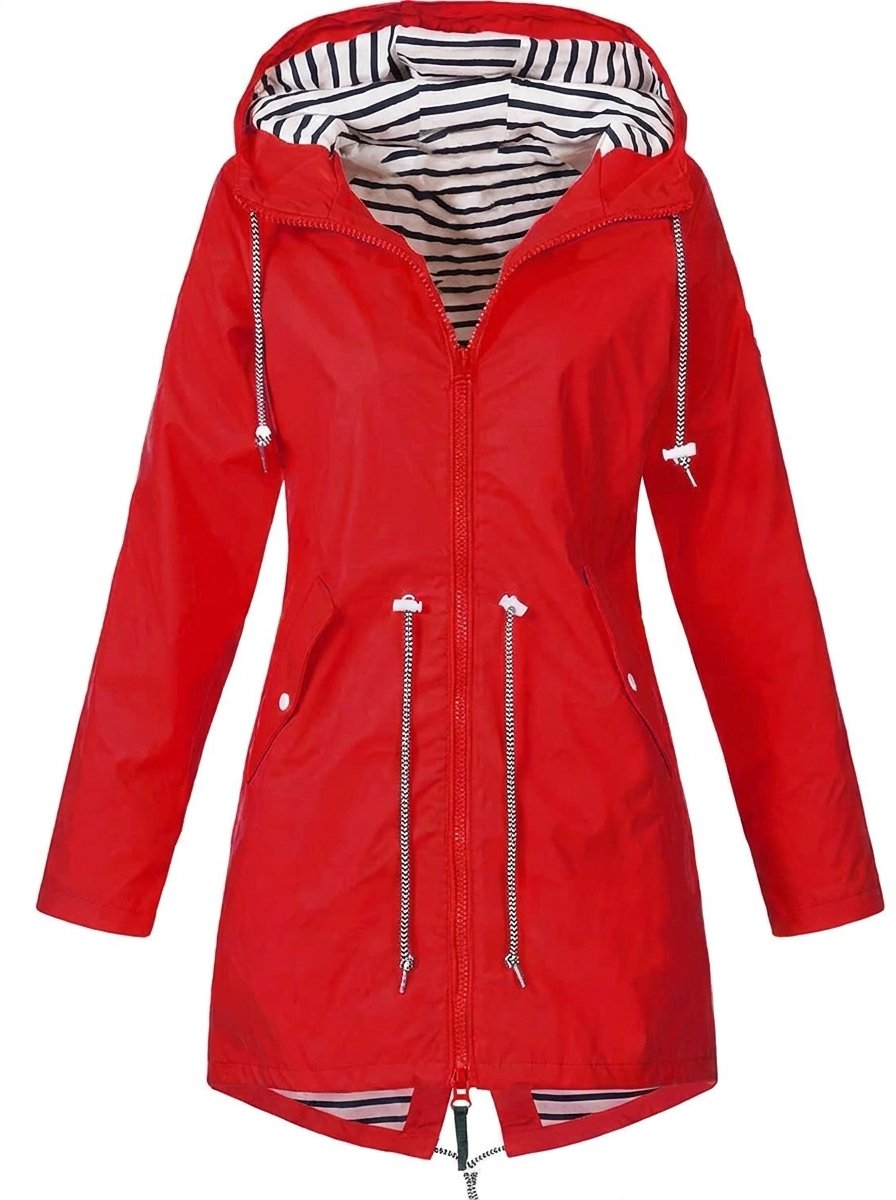 Annika | Women's Water-Repellent Hooded Raincoat with Adjustable Waist