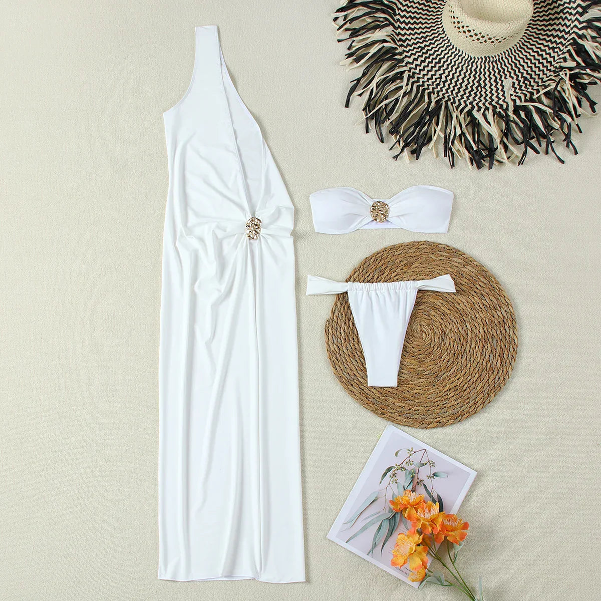 Ladies' 3-Piece Swim Set with Maxi Wrap Dress