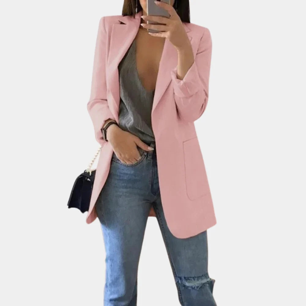 Long-Length Blazer for Women with Minimalist Design
