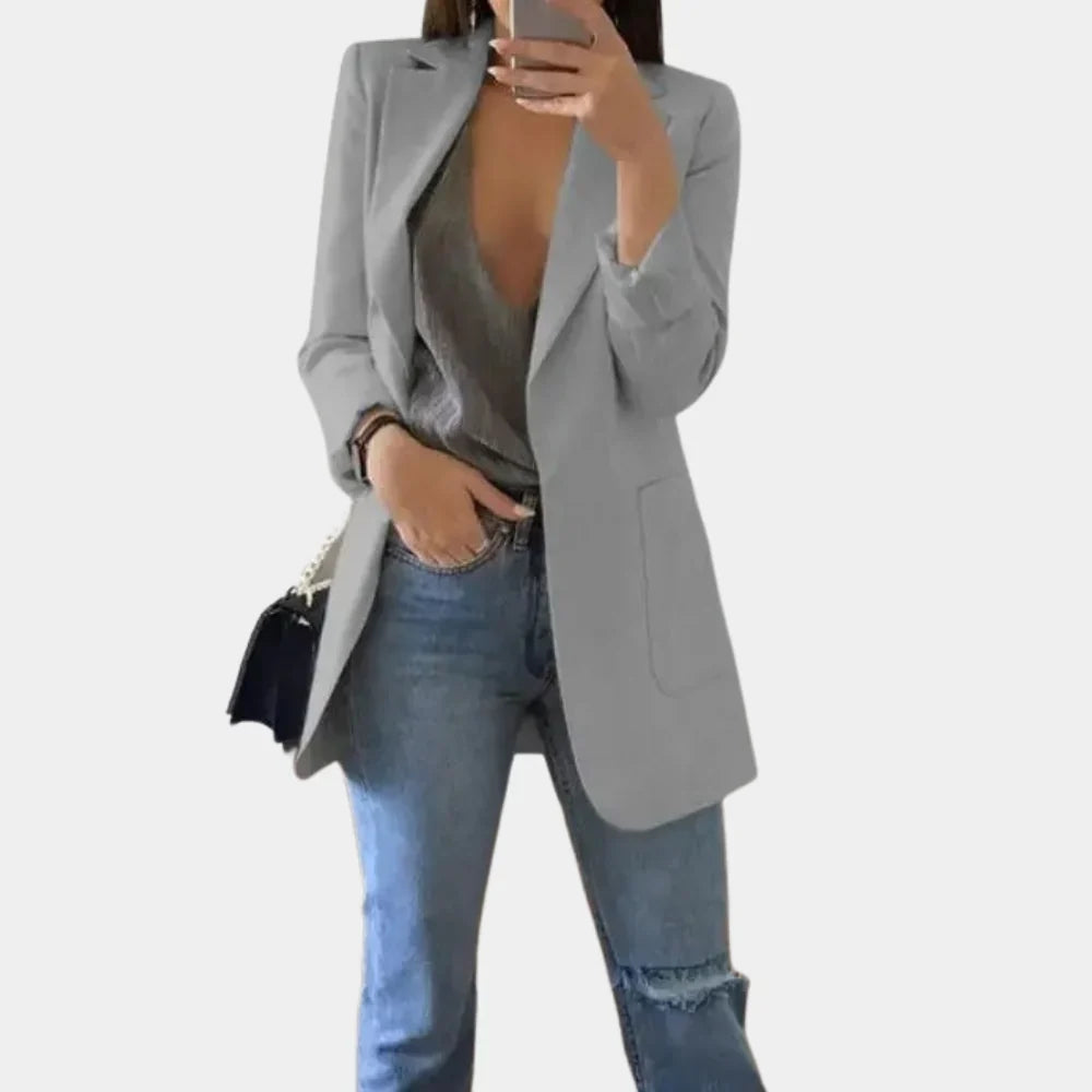 Long-Length Blazer for Women with Minimalist Design