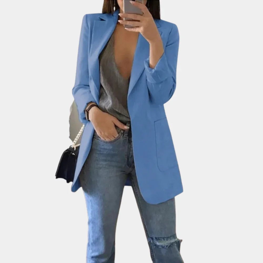 Long-Length Blazer for Women with Minimalist Design