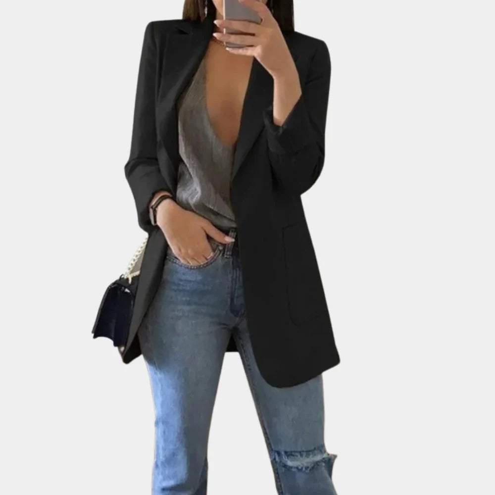 Long-Length Blazer for Women with Minimalist Design