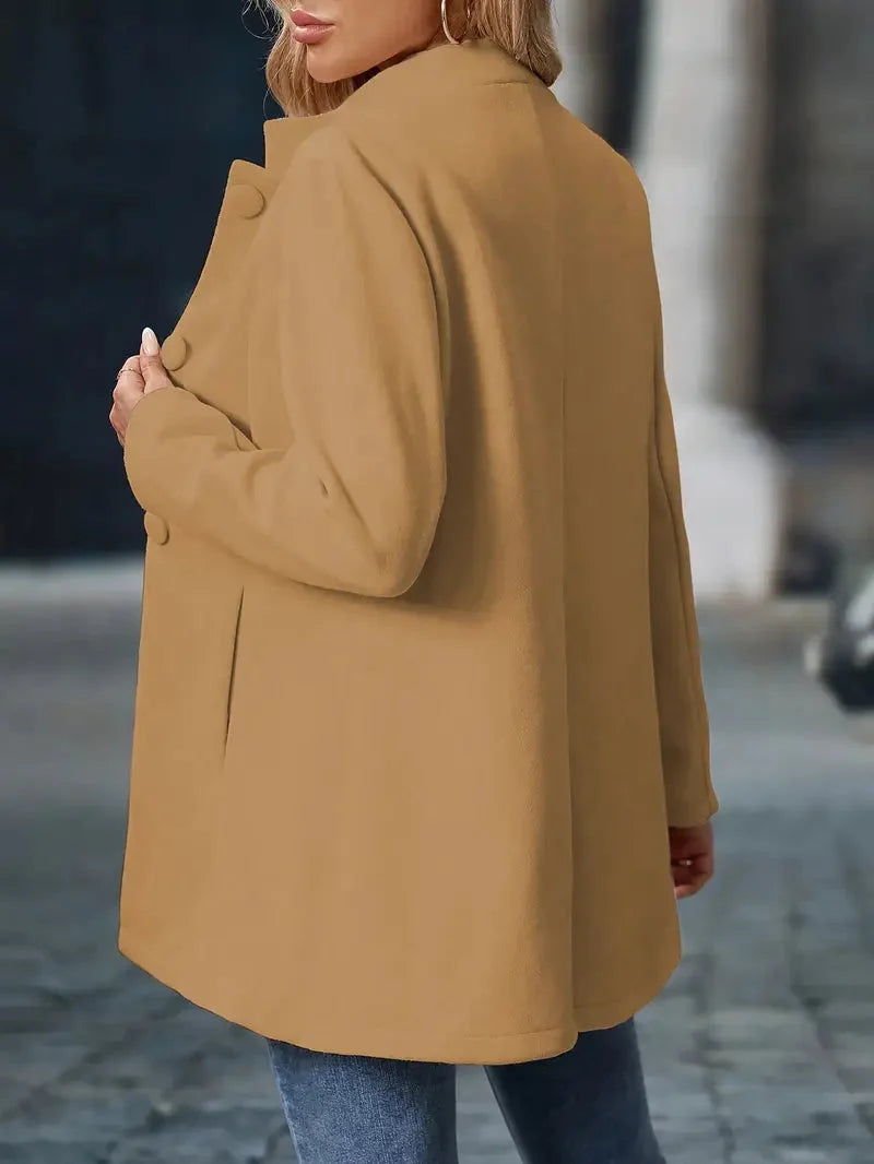 Women's Slim Fit Blazer with Stand-Up Collar and Button Closure