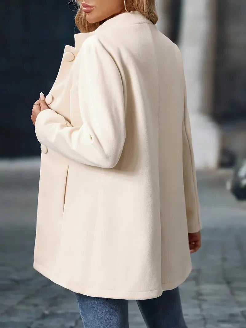 Women's Slim Fit Blazer with Stand-Up Collar and Button Closure
