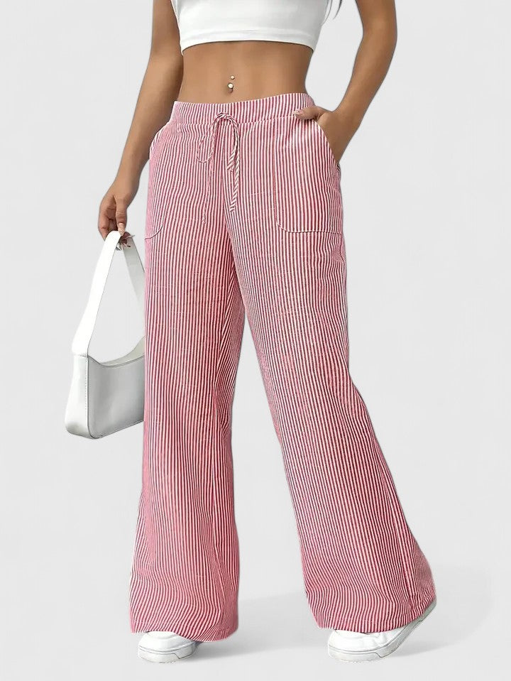 Ladies' Trousers with Elastic Waist and Wide Legs