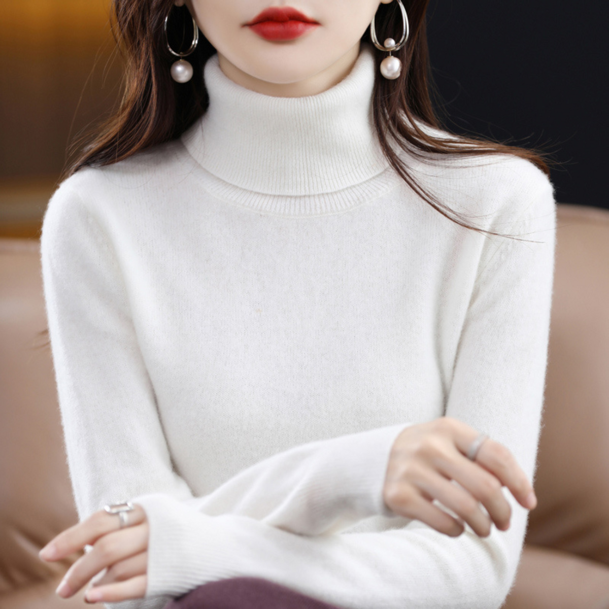 Women's Slim Fit Long Sleeve Turtleneck Sweater