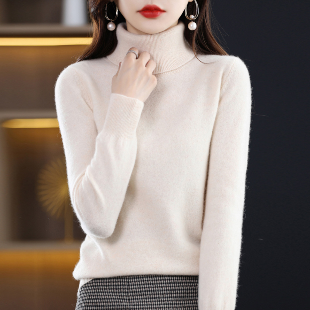 Women's Slim Fit Long Sleeve Turtleneck Sweater