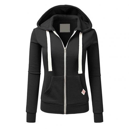 Women's Slim Fit Zip-Up Hoodie with Hood and Long Sleeves