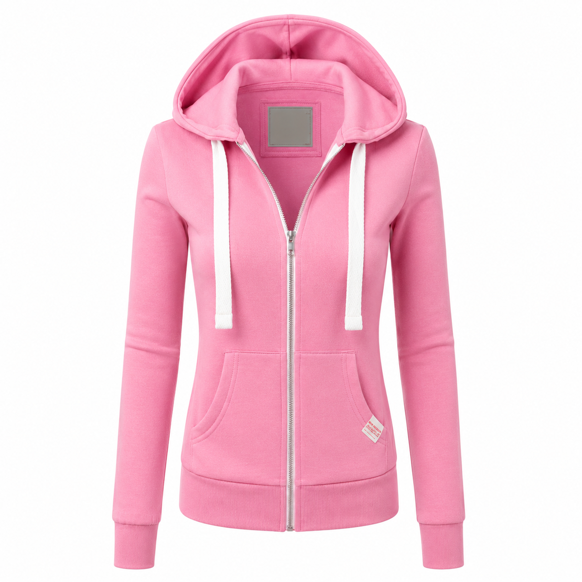 Women's Slim Fit Zip-Up Hoodie with Hood and Long Sleeves