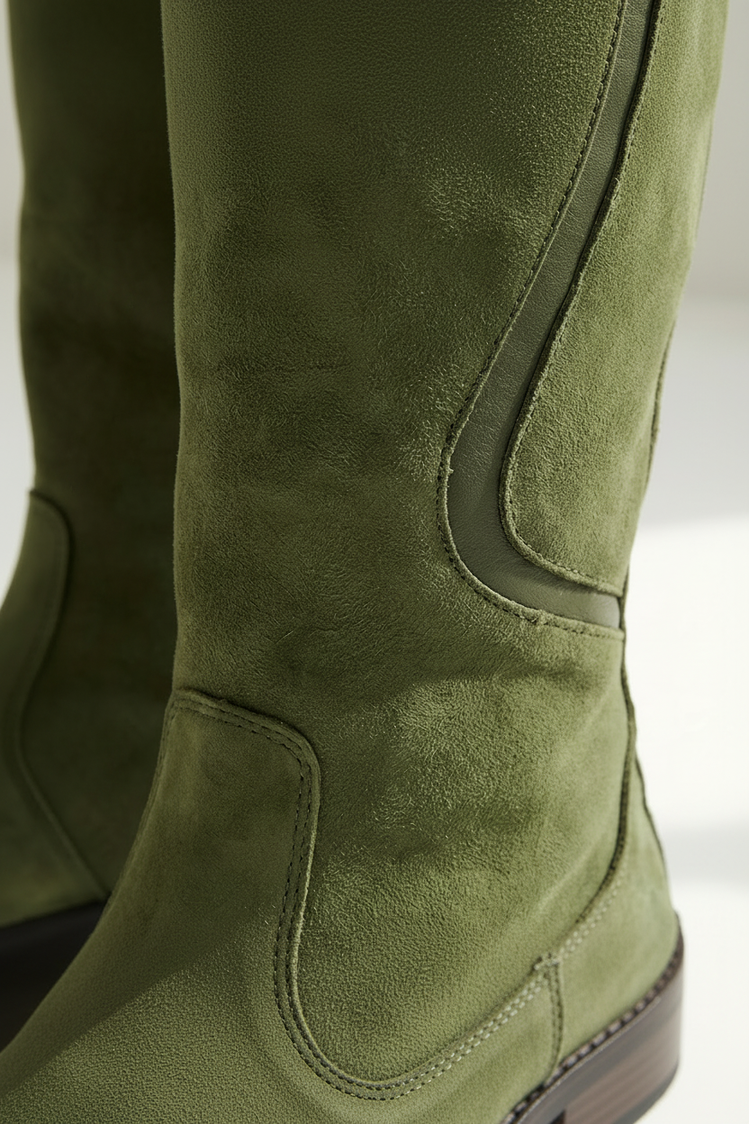 Women's Knee-High Waterproof Boots with Strap and Slip-Resistant Sole