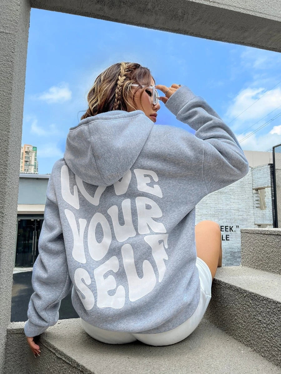 Ladies Snug Oversized Hoodie with Hood and Kangaroo Pocket
