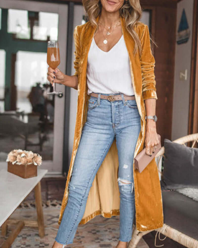 Women's Open Front Long Duster Cardigan