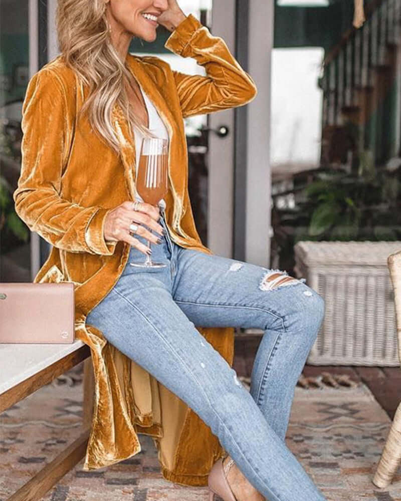 Women's Open Front Long Duster Cardigan