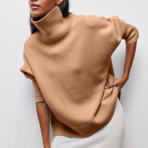 Ladies' Jumper with Roll Neck and Soft Fabric