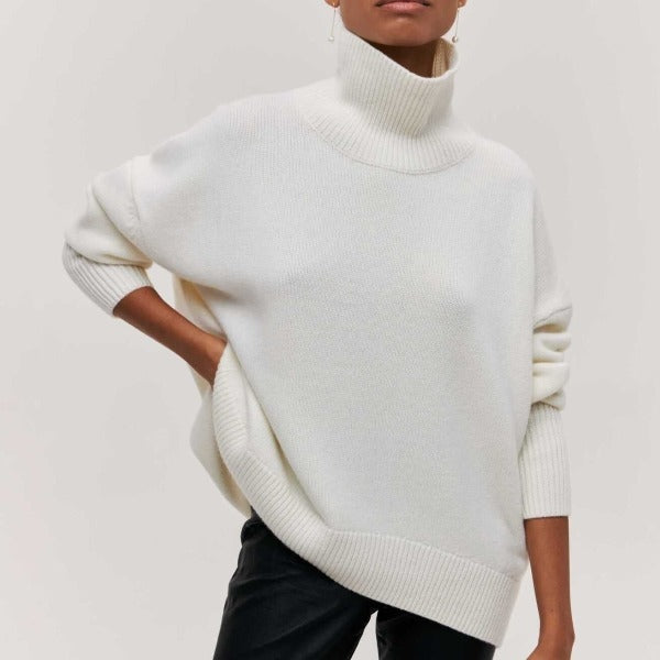 Ladies' Jumper with Roll Neck and Soft Fabric