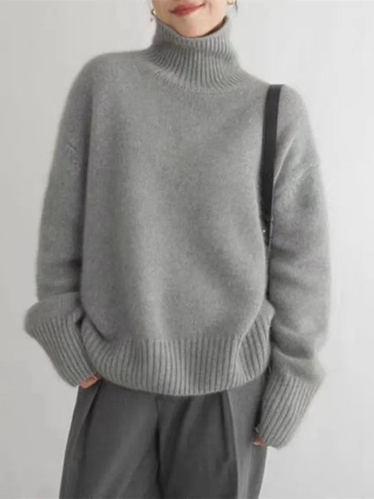Ladies' Cashmere Turtleneck Sweater for a Stylish Look